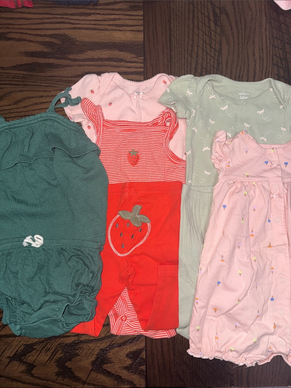 🍓🍦Carter’s Baby Girls Mixed Outfits Bundle - Strawberry & Pastels🍦🍓